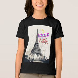 Bonjour Kleurrijke Parijs Tri-Blend Shirt