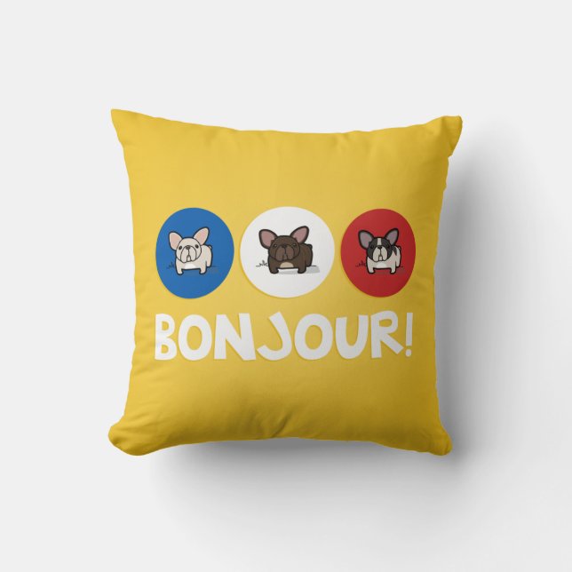 Bonjour! Kussen (Voorkant)