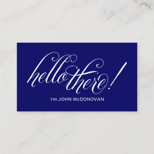 Bonjour là ! Carte de visite bleu (Devant)