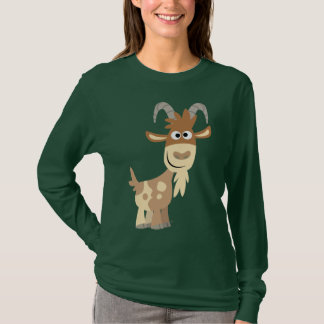 "Bonjour là !" T-shirt mignon de femmes de chèvre
