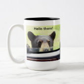 "Bonjour là !" Tasse d'ours noir (Gauche)