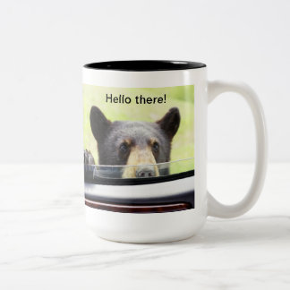 "Bonjour là !" Tasse d'ours noir
