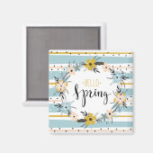 Bonjour le printemps. Fleurs de printemps Magnets  (Recto/Verso)