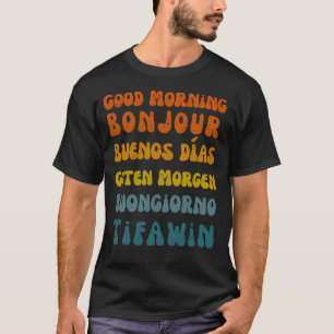 Bonjour, le T-shirt Multilingue Rétro