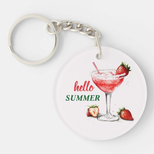 Bonjour l'été | Porte-clés Cocktail Fraise (Devant)