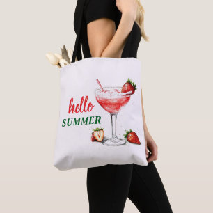 Bonjour l'été Sac fourre-tout cocktail fraise