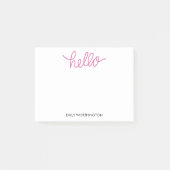 Bonjour Lettering Custom Post-it® Notes (Fuchsia) (Devant)