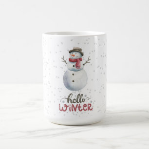 "Bonjour l'hiver" mug de snowman