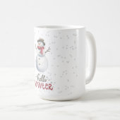 "Bonjour l'hiver" mug de snowman (Devant droit)