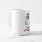 "Bonjour l'hiver" mug de snowman (Devant gauche)