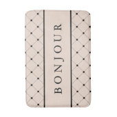 Bonjour Light Pink and Black Parisian Style Badmat (Voorkant Verticaal)