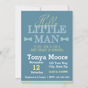 Bonjour Little Man Baby shower Invitation