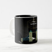 Bonjour Londres Mug à café à deux tons (Devant gauche)