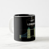 Bonjour Londres Mug à café à deux tons (Devant gauche)