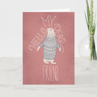 Bonjour ma chère carte postale de pingouin d'ami