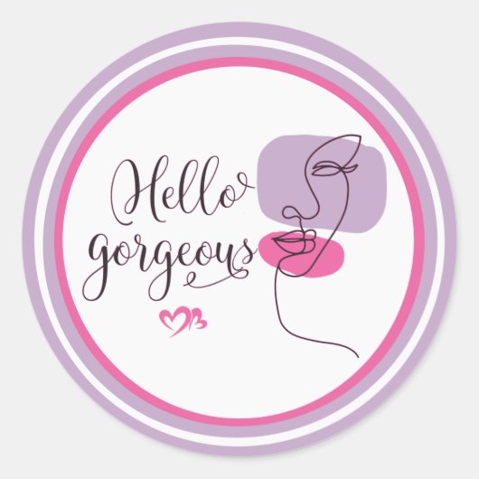 Bonjour Magnifique illustration faciale Sticker (Devant)