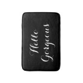 Bonjour magnifique noir et blanc tapis de bain de  (Devant (Vertical))