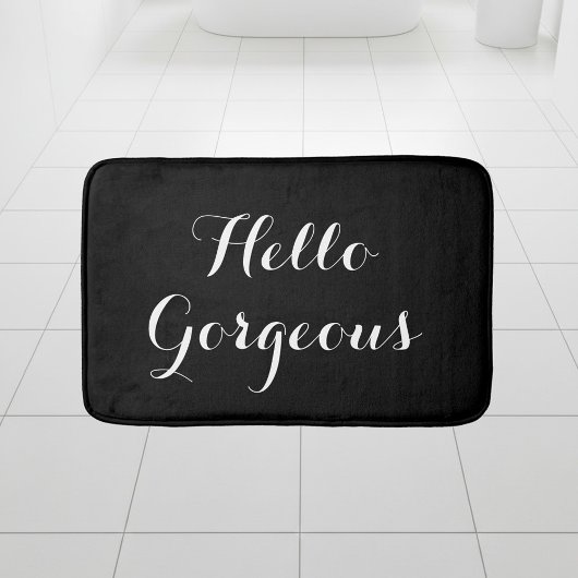 Bonjour magnifique noir et blanc tapis de bain de 