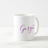 Bonjour magnifique purple Script moderne café Mug (Devant droit)