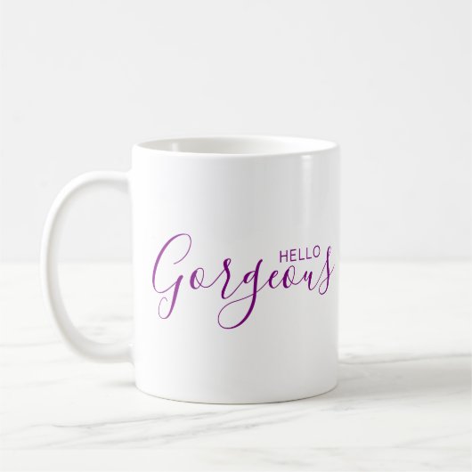 Bonjour magnifique purple Script moderne café Mug (Gauche)