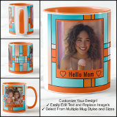 Bonjour Maman Grand-mère Colorée Vitrail Photo Mug