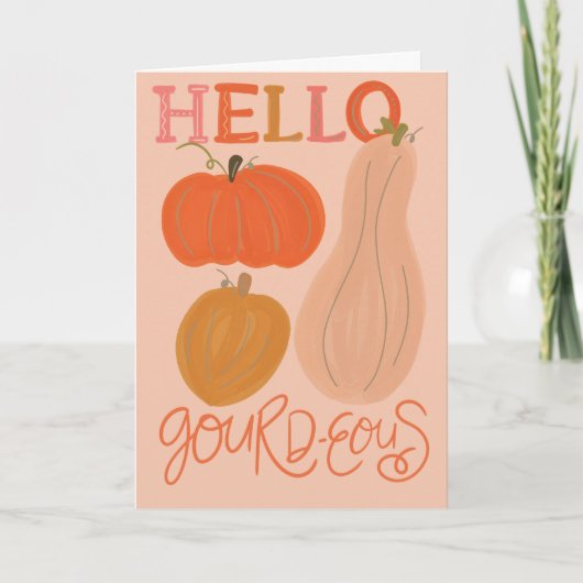 Bonjour Merci Gourd-pair Carte de voeux pliée (Devant)