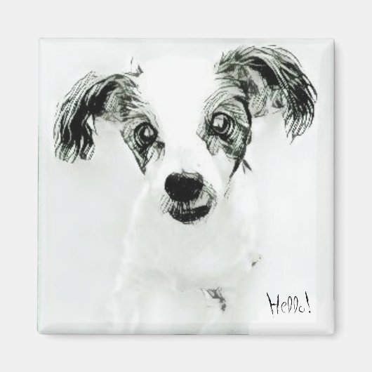 Bonjour mignon chien Magnet (Devant)