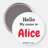 Bonjour Mon nom est : Aimant Alice (Recto/Verso)