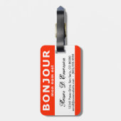 BONJOUR mon nom est Bagagelabel (Achterkant verticaal)