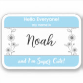 Bonjour Mon nom est Bébé nom étiquette autocollant (Devant)