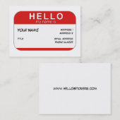 Bonjour mon nom est carte de profil (Devant / Derrière)