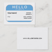 Bonjour mon nom est carte de profil (Devant / Derrière)