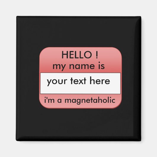 bonjour mon nom est,.fridge aimant (Devant)