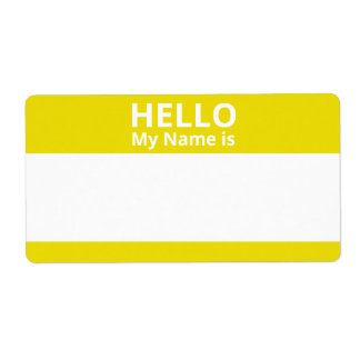 Bonjour Mon nom est Jaune et Blanc Nom Étiquette