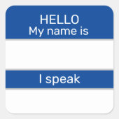 Bonjour Mon nom est Je parle Stickers Langue (Devant)