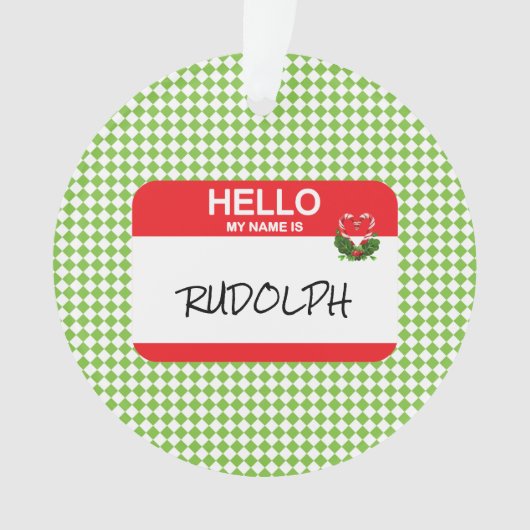 Bonjour Mon nom est Rudolph Nametag Office Holiday (devant)