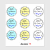 Bonjour Mon Nom Est Stickers (Étiquettes de balise (Feuille)