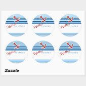 Bonjour, Mon nom est une étiquette avec ancre naut (Feuille)