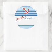 Bonjour, Mon nom est une étiquette avec ancre naut (Sac)