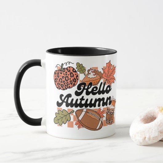 Bonjour Mug Automne, Saison Automne Cadeau (Avec donut)