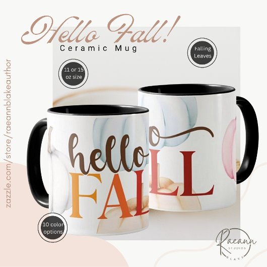 Bonjour Mug en Céramique d'Automne