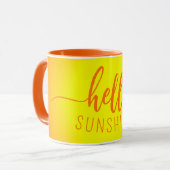 Bonjour Mug Orange et Jaune Sunshine (Devant gauche)