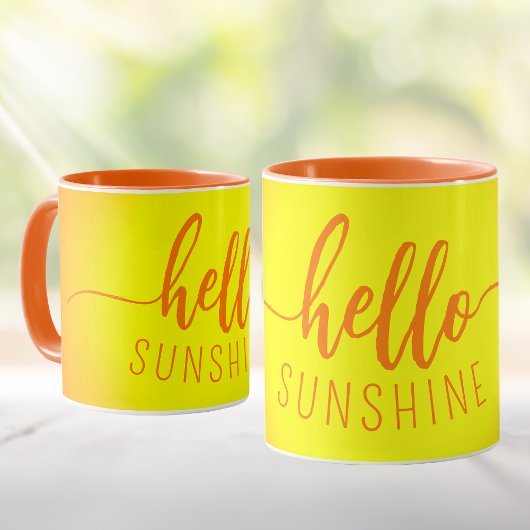 Bonjour Mug Orange et Jaune Sunshine