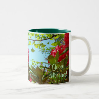Bonjour ! Mugs de jardin de fleurs de rhododendron