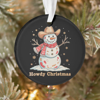 Bonjour Noël Bonhomme de Neige Occidental Cow-boy 