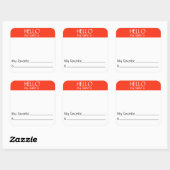 Bonjour Nom Balise Sticker Badge Funny Party (Feuille)