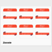 Bonjour Nom Balise Sticker Badge Funny Super Power (Feuille)