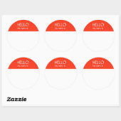 Bonjour Nom Balise Sticker Badge Mon nom est (Feuille)