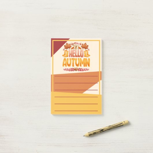 Bonjour Notes post-it d'automne (Sur un bureau)