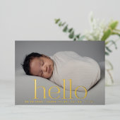 bonjour or moderne classe photo faire-part de nais (Debout devant)